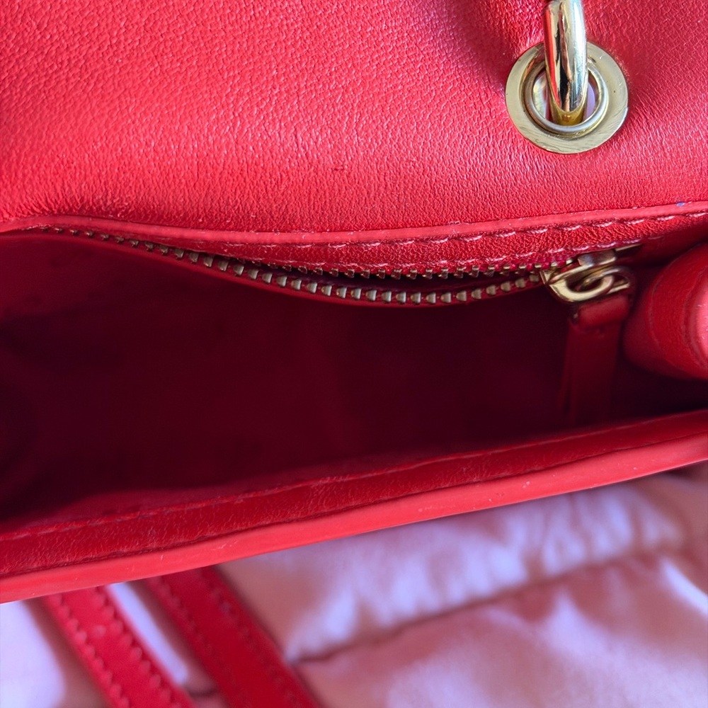 Tory Burch Reddish Orange Quilted Mini Bag - Picture 8 of 8